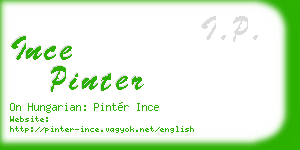 ince pinter business card
